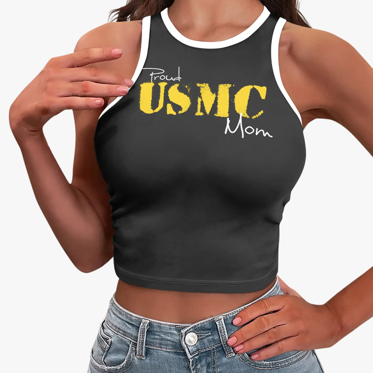 Proud Mom MC PipedTank Top