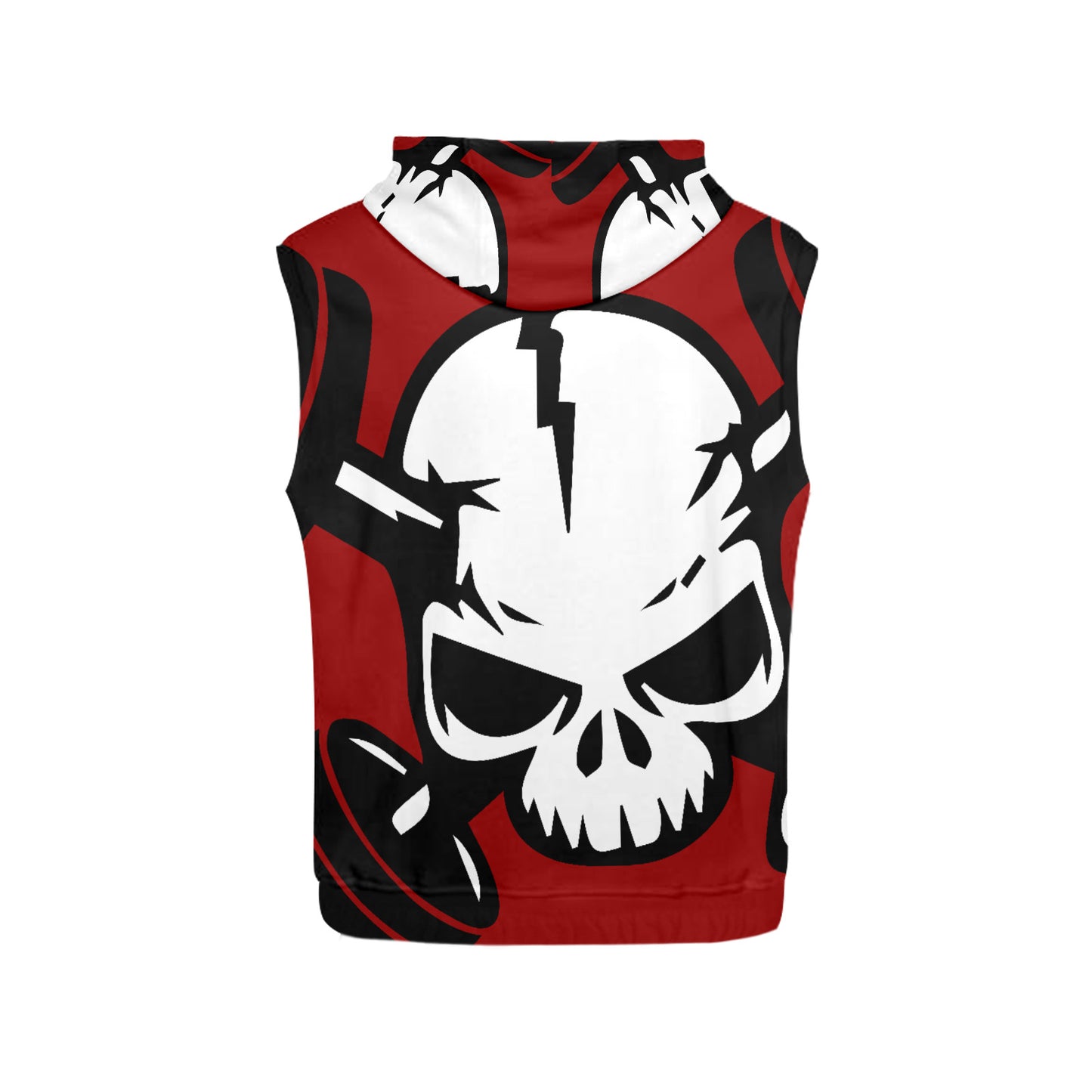 Alternated Red Sleeveless Hoodie