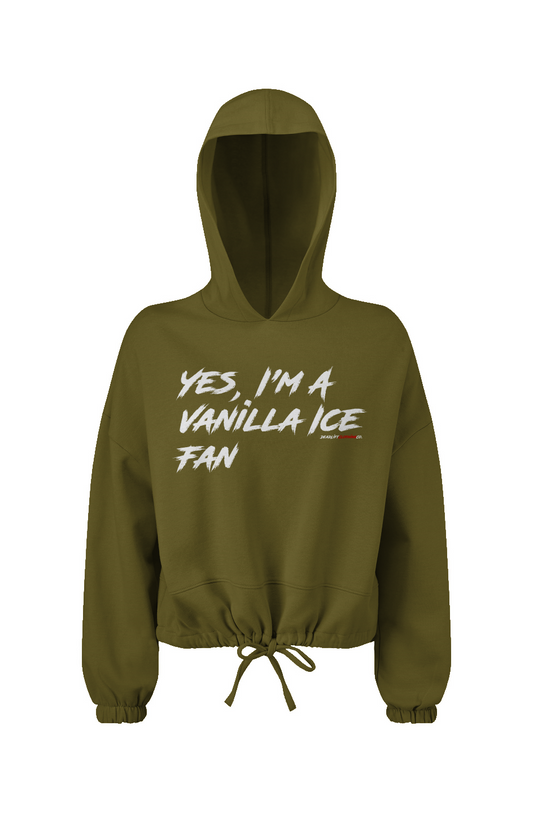 Vanilla Ice Cropped Oversize Hooded Sweatshirt