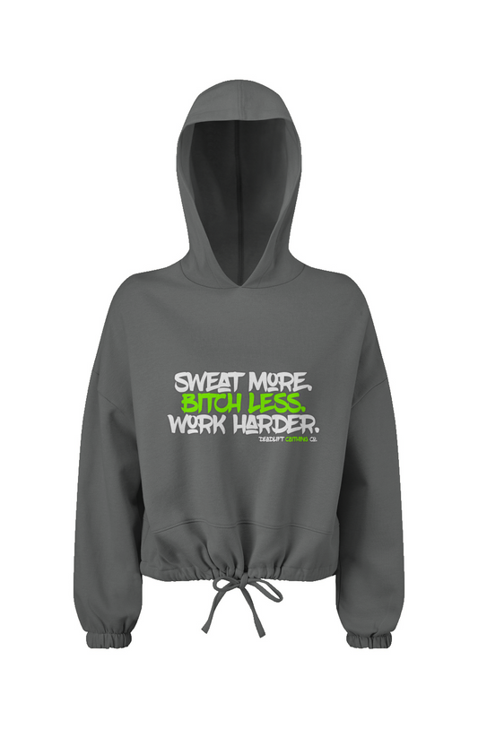 Sweat More Cropped Oversize Hooded Sweatshirt