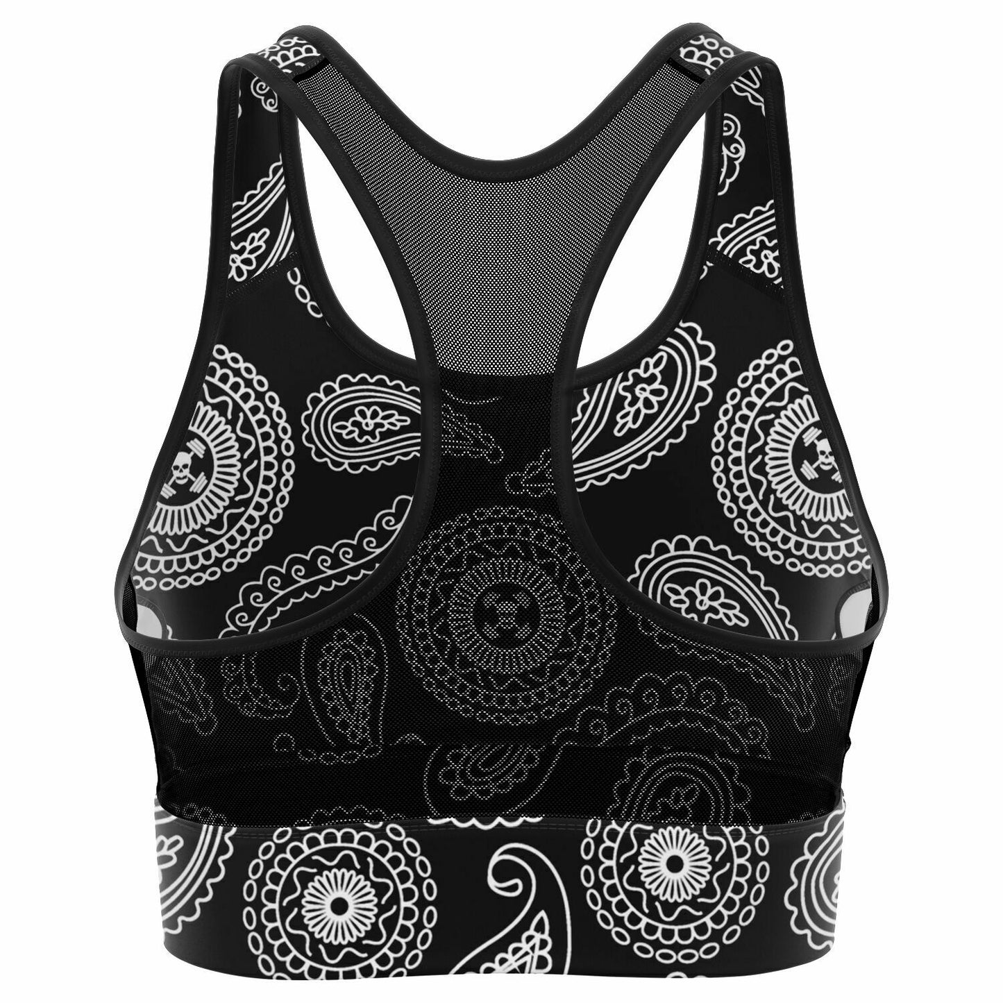 Inky Paisley Mesh Padded Sports Bra