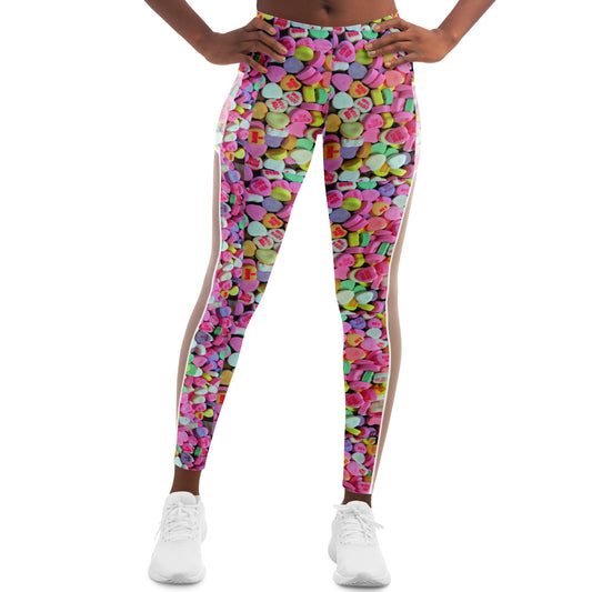 Valentines Day Candy Mesh Pocket Legging