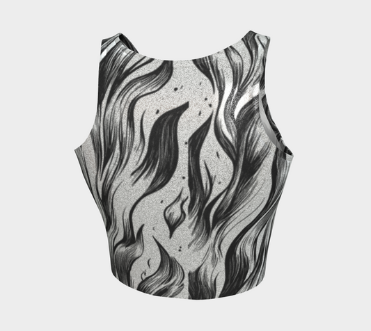 Flamed Athletic Crop Glitter