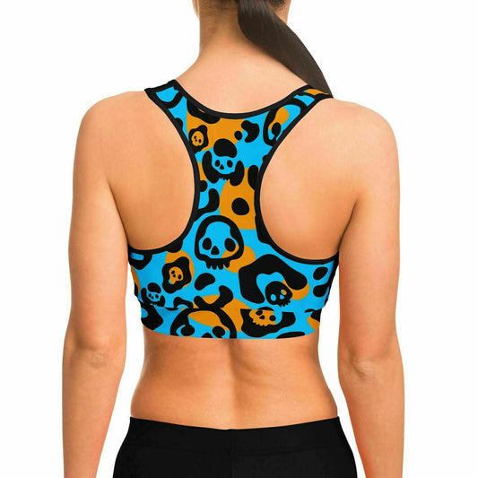 Leopard Skulls Sports Bra