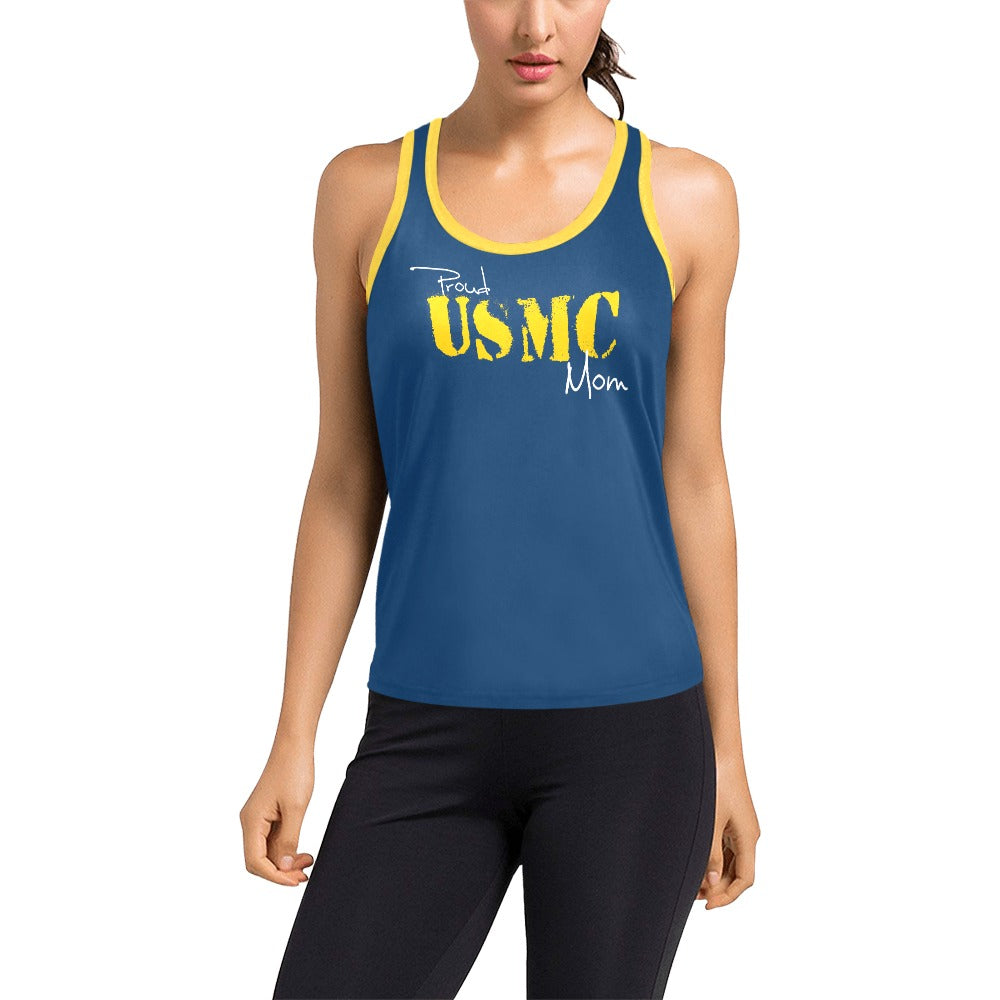 Proud Mom MC Piped Racerback