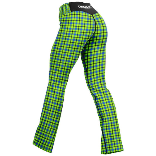 Neon Plaid Flare Leggings