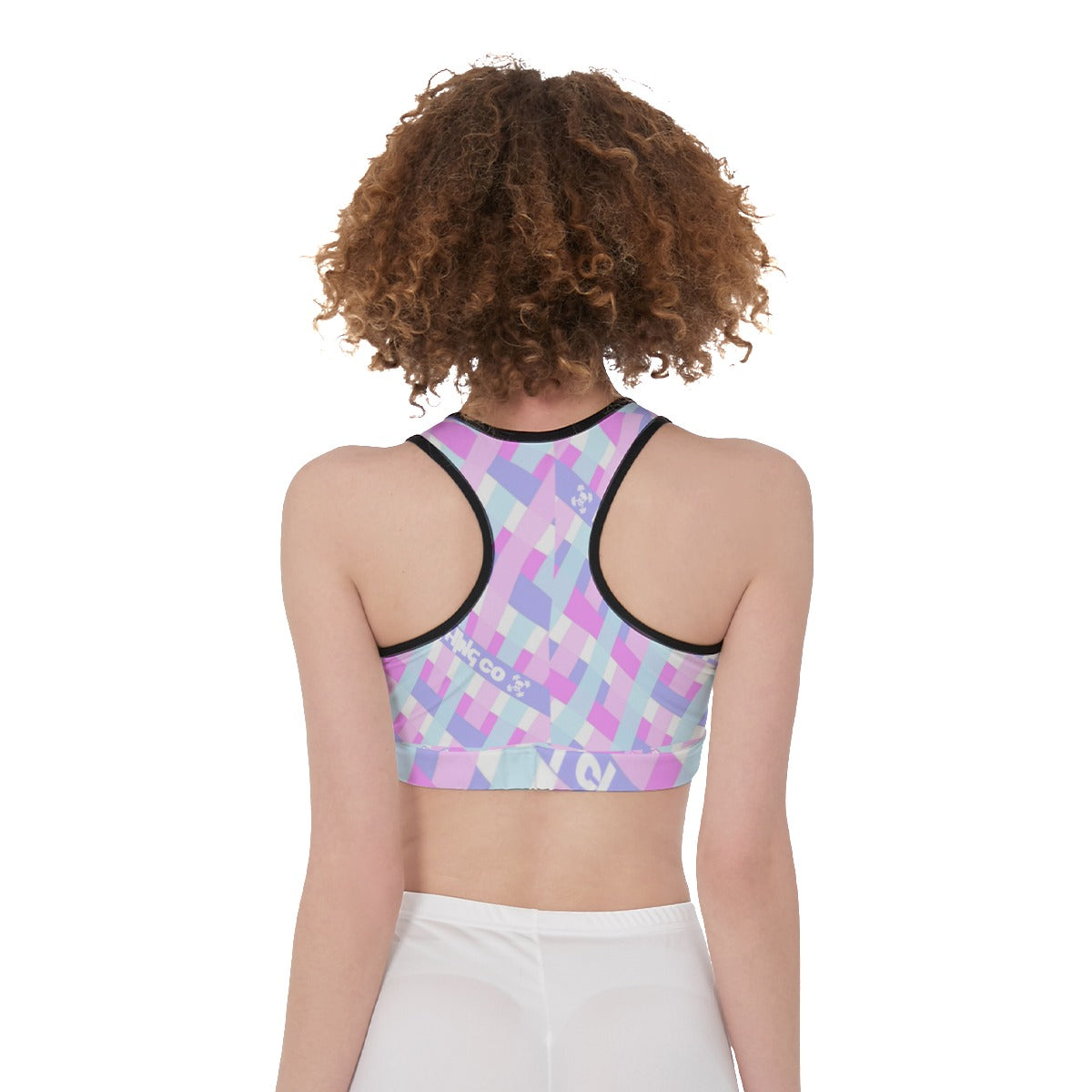 Gingham Branded Sports Bra