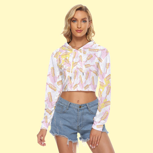 PushPop Crop Top Hoodie|Velvet
