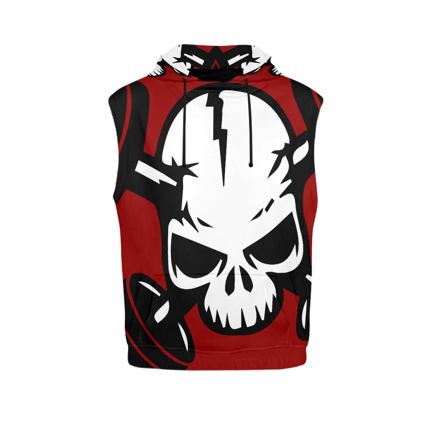 Alternated Red Sleeveless Hoodie