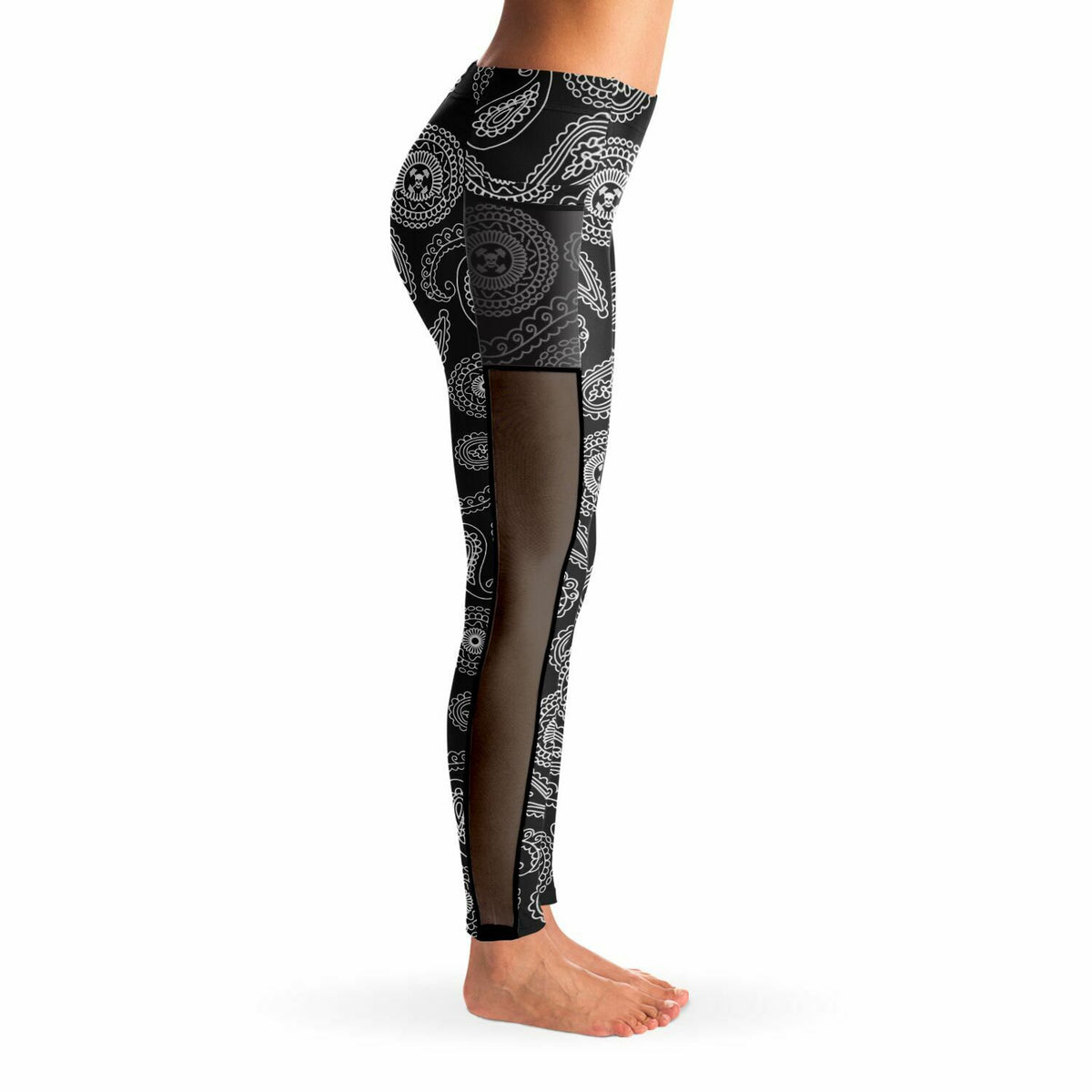 Inky Paisley Mesh Pocket Legging