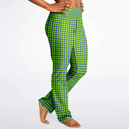 Neon Plaid Flare Leggings
