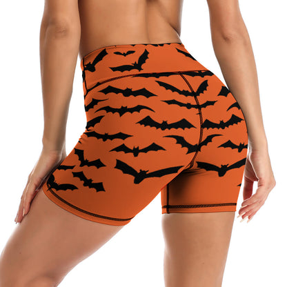 Batty Orange Yoga Shorts