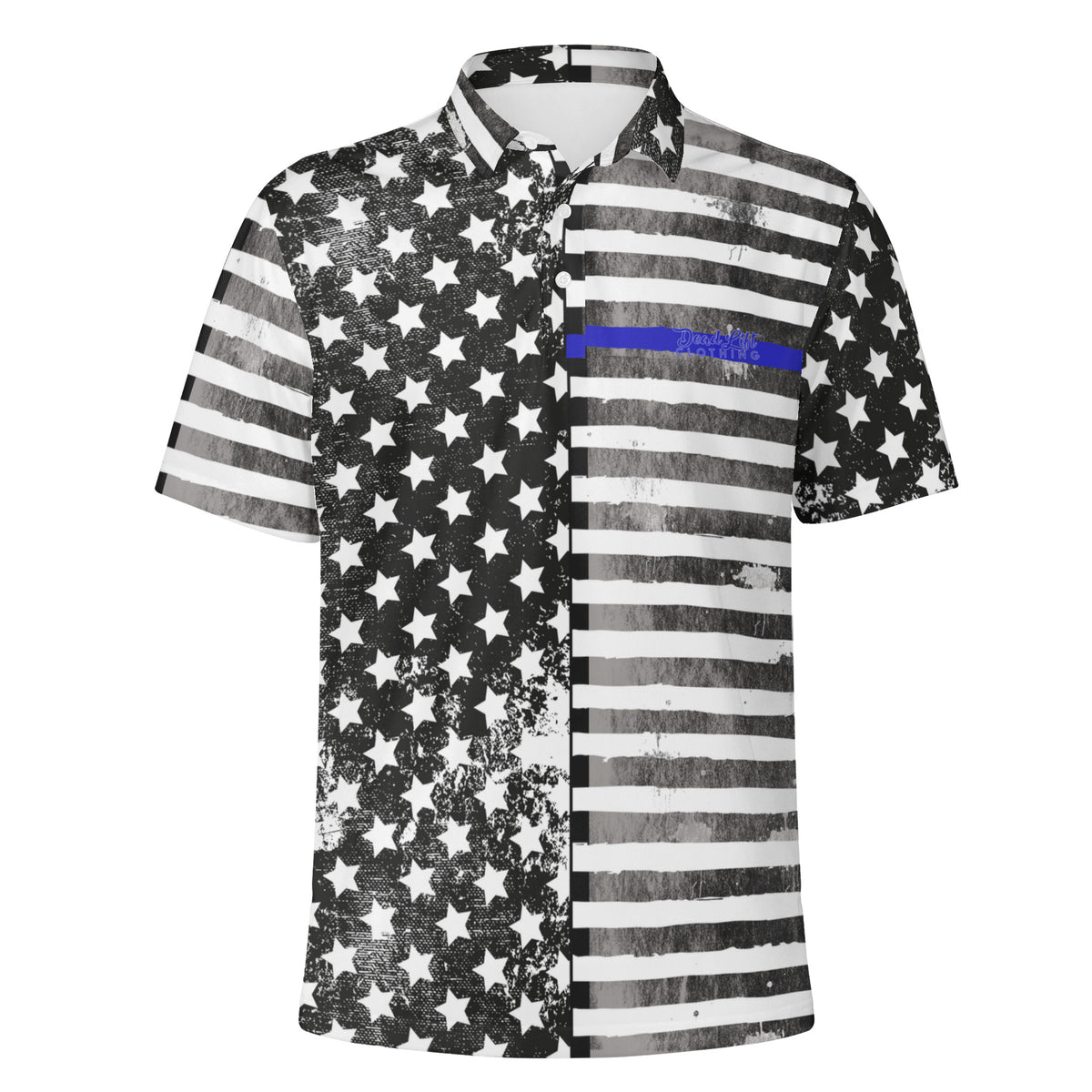 Blue Line Distress Polo