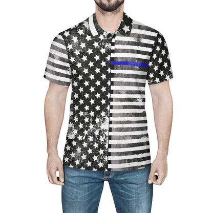 Blue Line Distress Polo