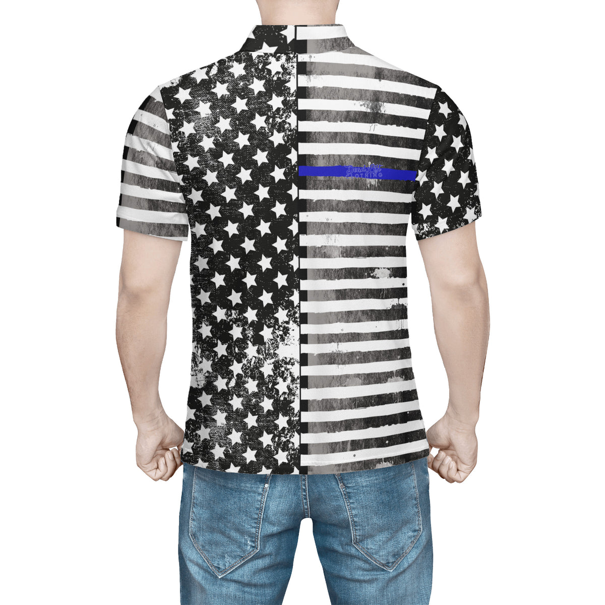 Blue Line Distress Polo