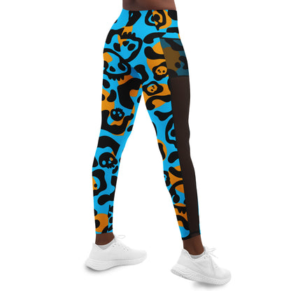 Leopard Skulls Mesh Pocket Legging