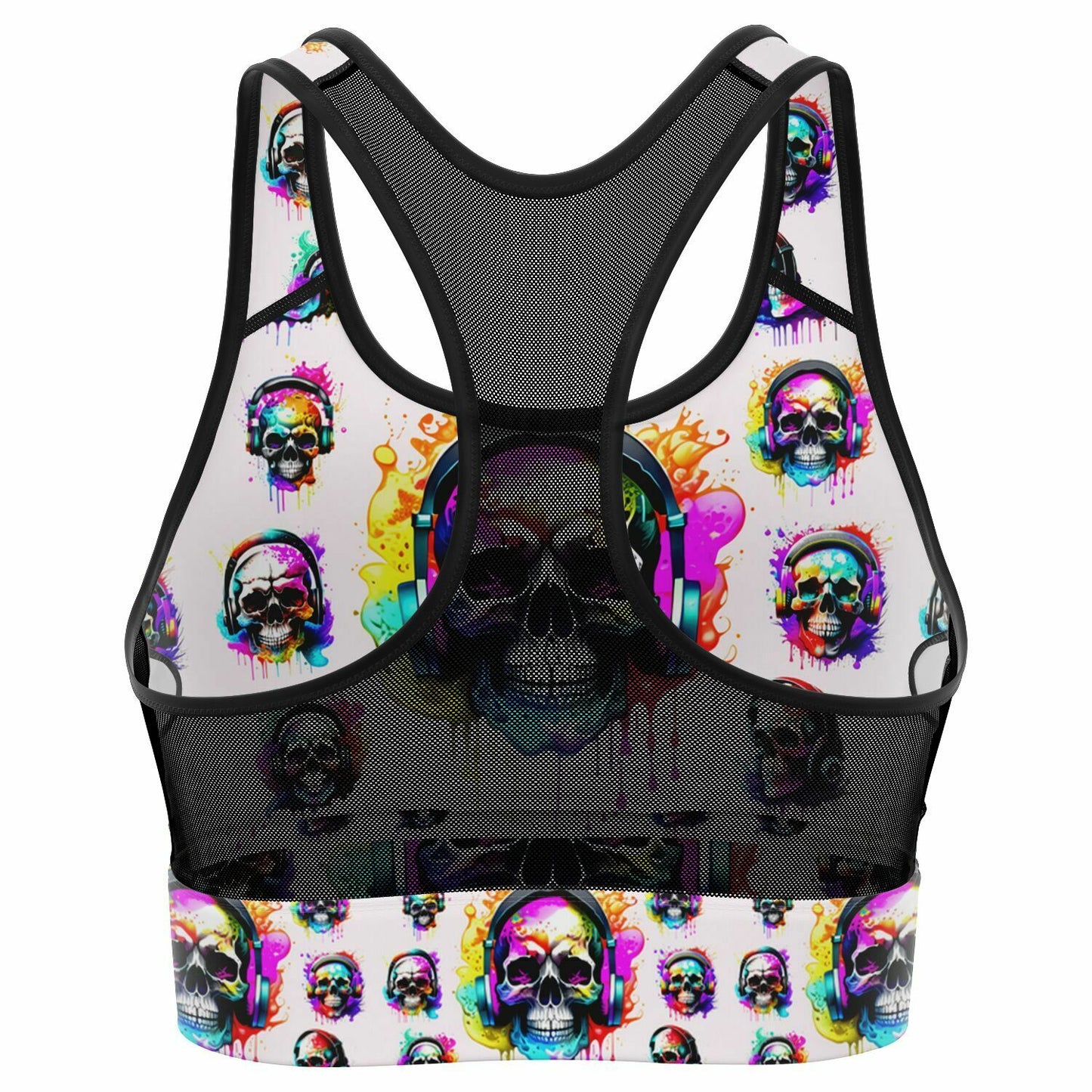 Music Is Dead Mesh Padded Sports Bra