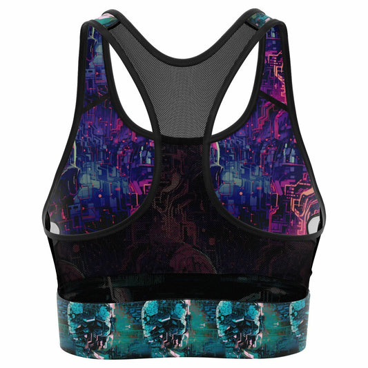CyberSkullNetik Mesh Padded Sports Bra