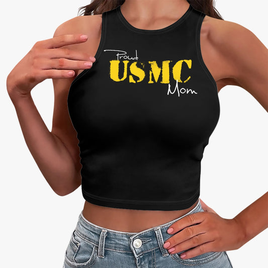 Proud Mom MC  Racer Crop Top