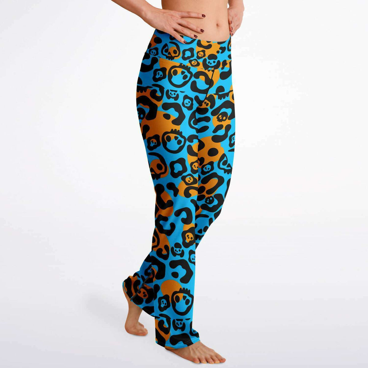 Leopard Skulls Flare Leggings
