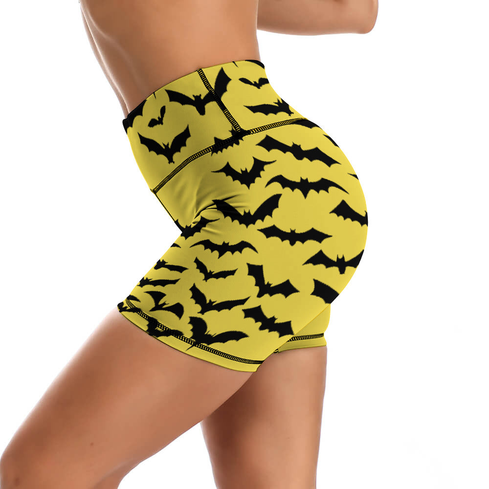 Batty Yellow Yoga Shorts