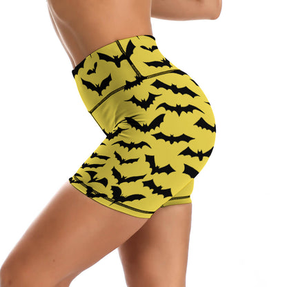 Batty Yellow Yoga Shorts