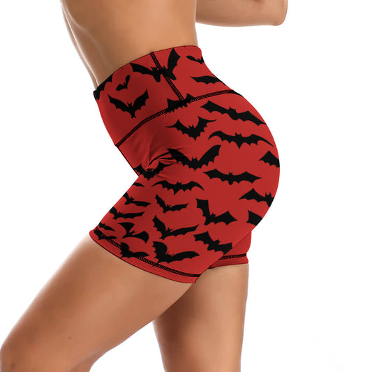 Batty Red Yoga Shorts