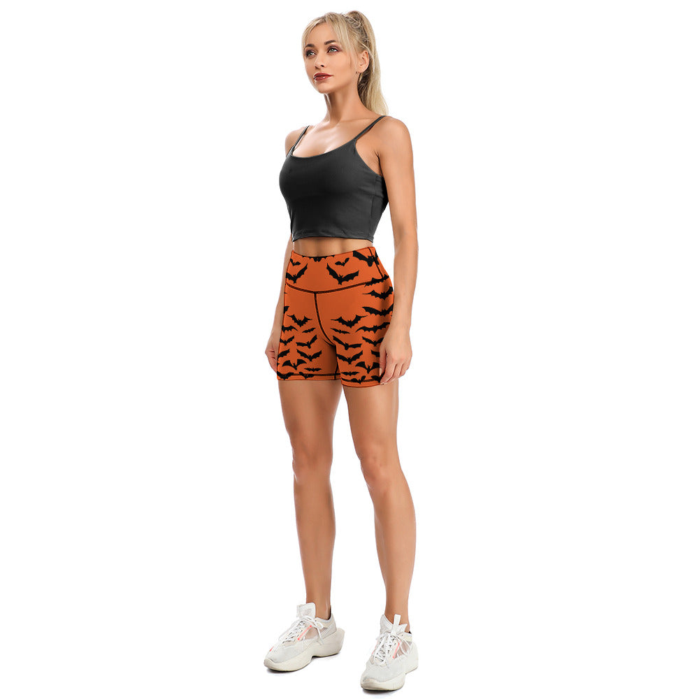 Batty Orange Yoga Shorts