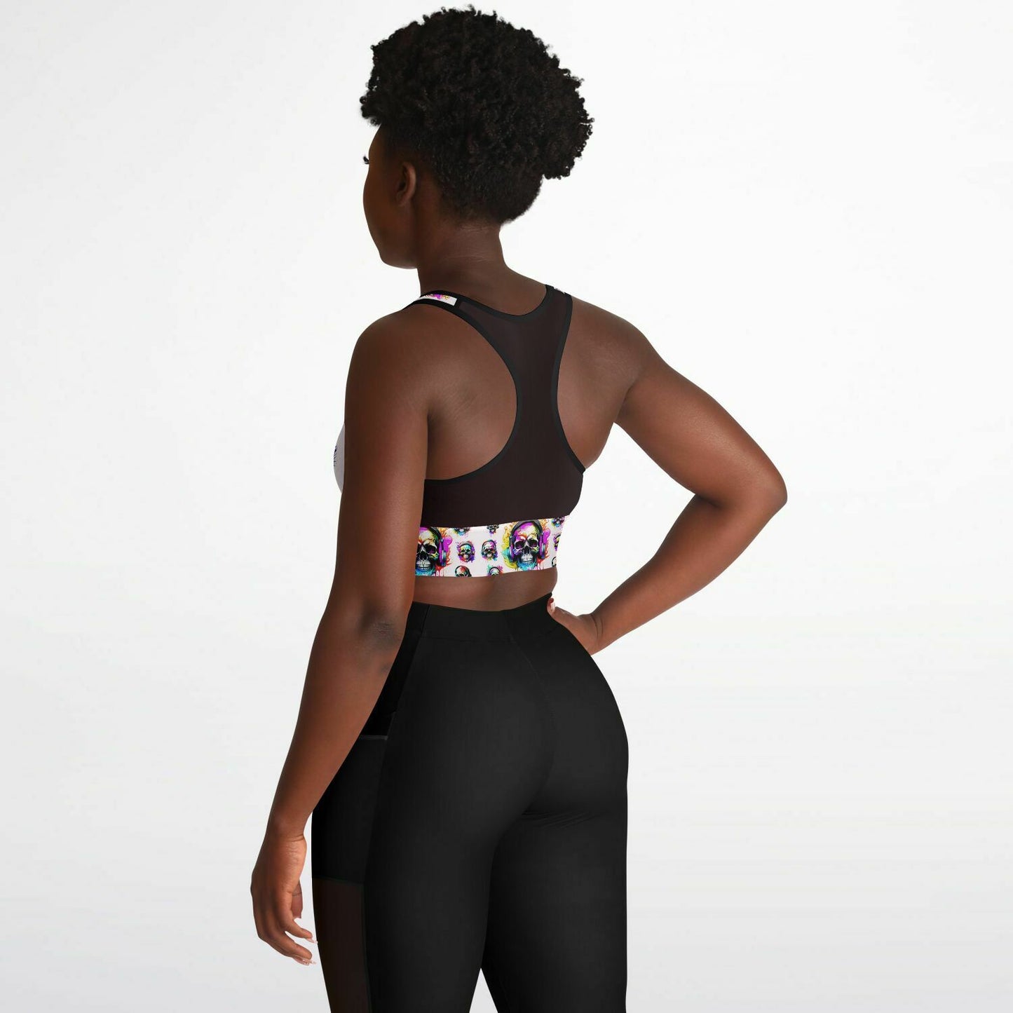 Music Is Dead Mesh Padded Sports Bra