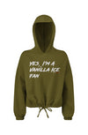 Vanilla Ice Cropped Oversize Hooded Sweatshirt