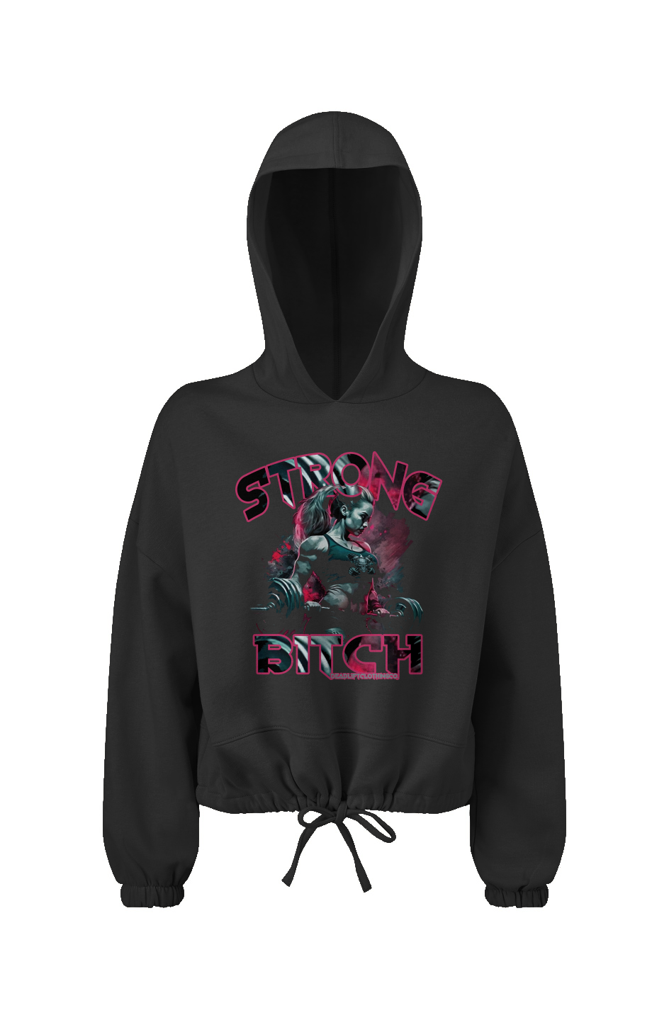 Strong B*tch Cropped Oversize Hooded Sweatshirt
