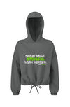 Sweat More Cropped Oversize Hooded Sweatshirt