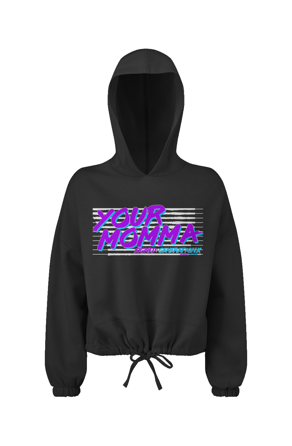 Your Momma Cropped Oversize Hooded Sweatshirt