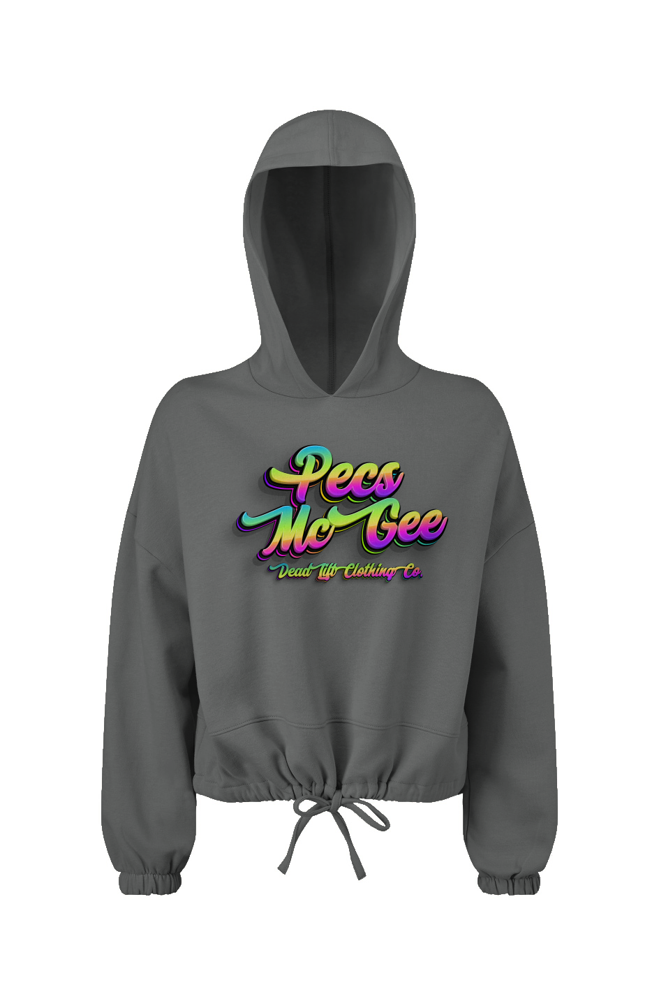 Pecs McGee Ladies' Cropped Oversize Hooded Sweatshirt