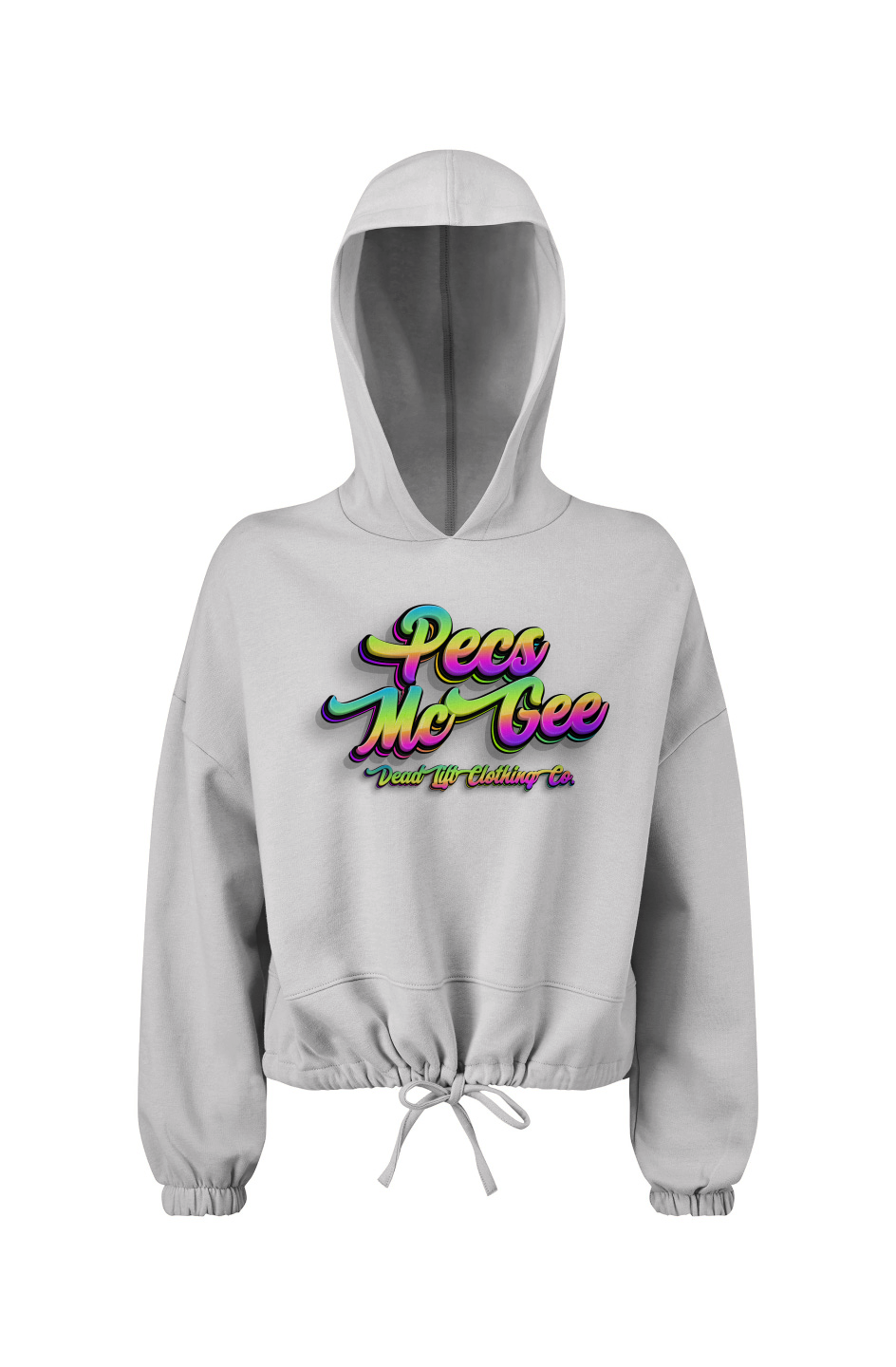 Pecs McGee Ladies' Cropped Oversize Hooded Sweatshirt