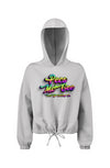 Pecs McGee Ladies' Cropped Oversize Hooded Sweatshirt