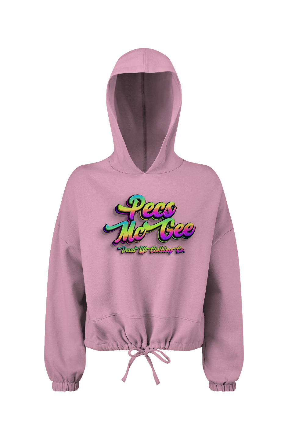 Pecs McGee Ladies' Cropped Oversize Hooded Sweatshirt