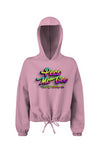 Pecs McGee Ladies' Cropped Oversize Hooded Sweatshirt