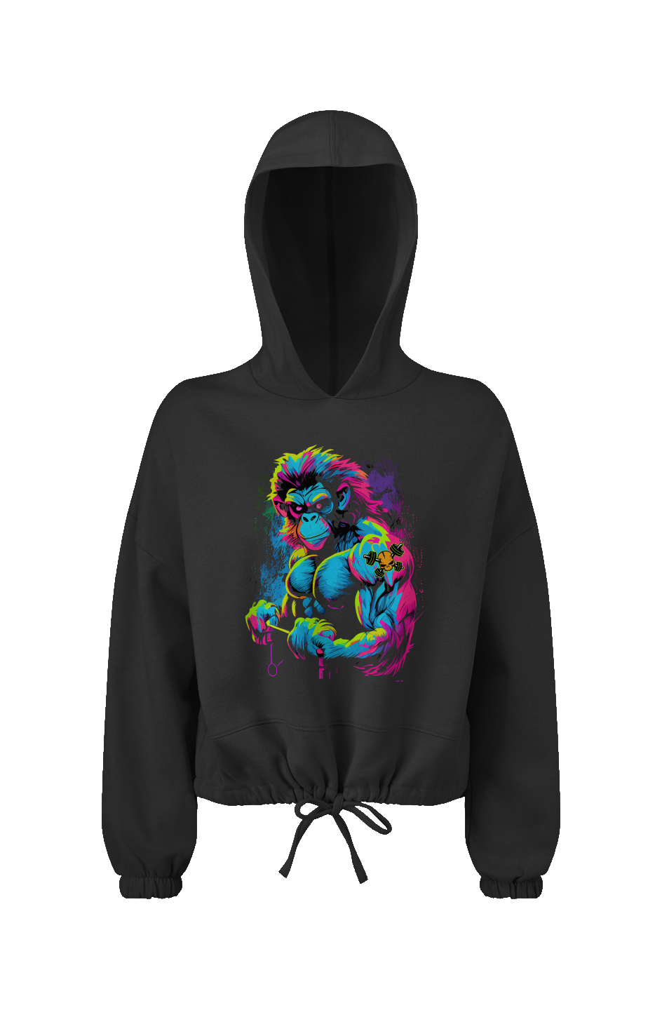 Monkey Biz Cropped Oversize Hooded Sweatshirt