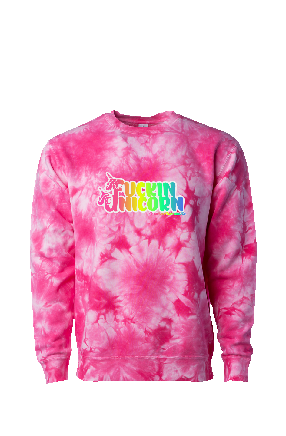 Fuckin Unicorn Crystal Tie Dye Crewneck