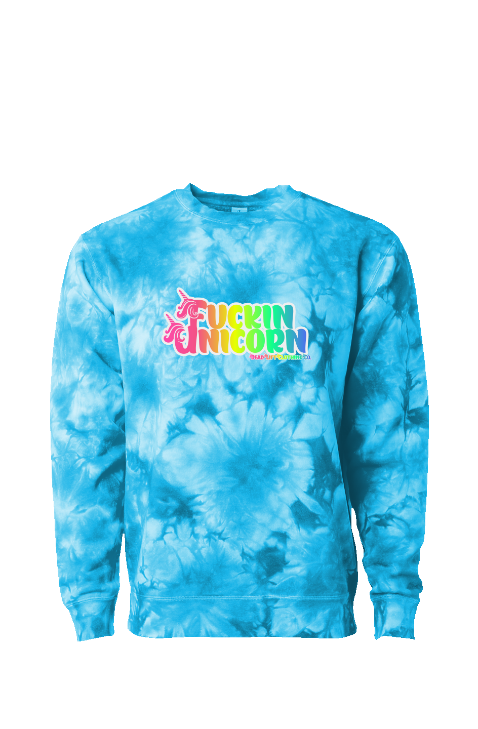 Fuckin Unicorn Crystal Tie Dye Crewneck