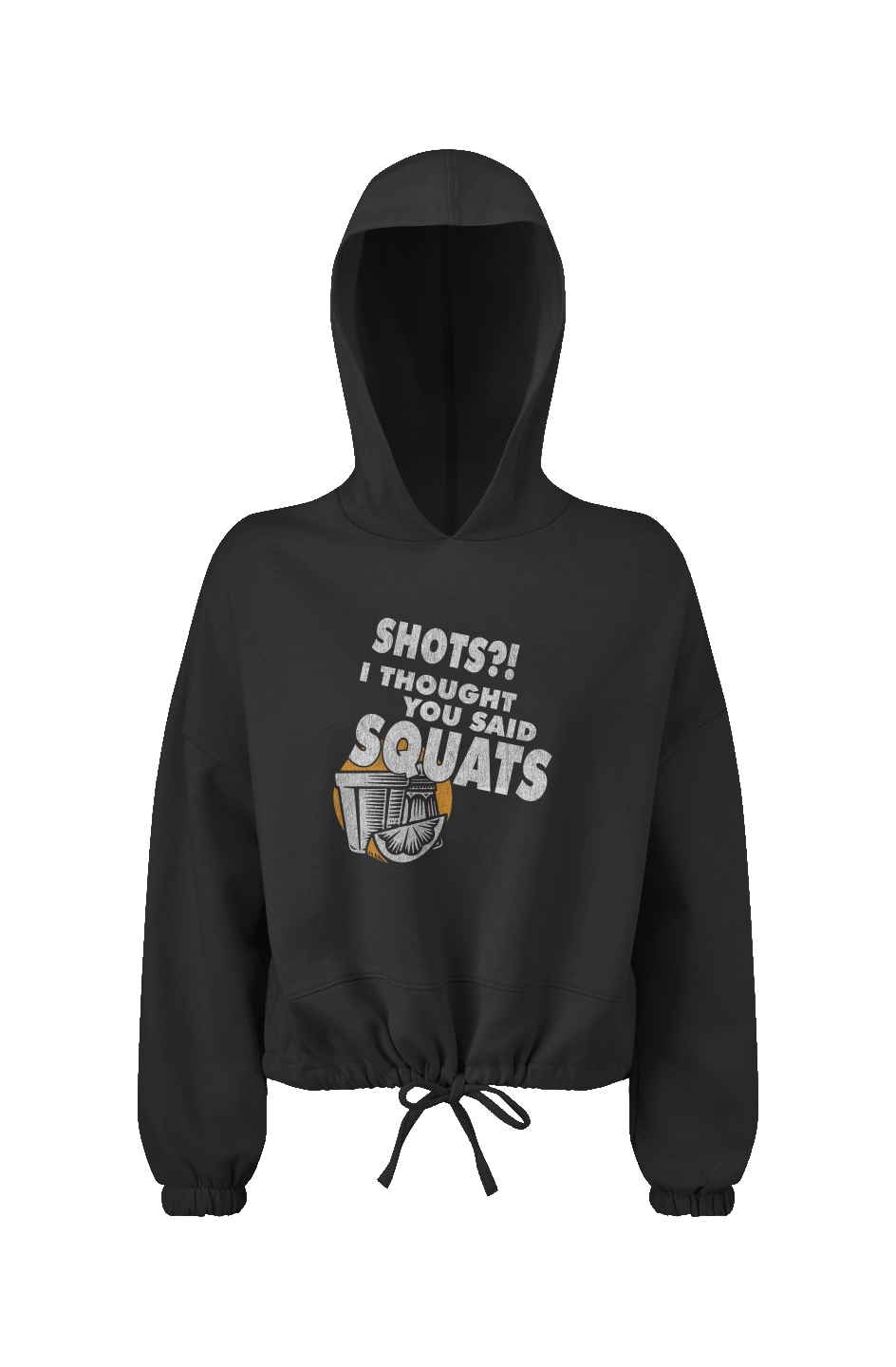 Shot Squat Cropped Oversize Hooded Sweatshirt