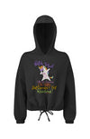Bitch Please Cropped Oversize Hooded Sweatshirt