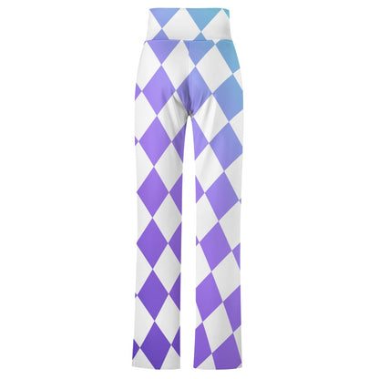 Pop Checked Straight Lace-Up Yoga Pants
