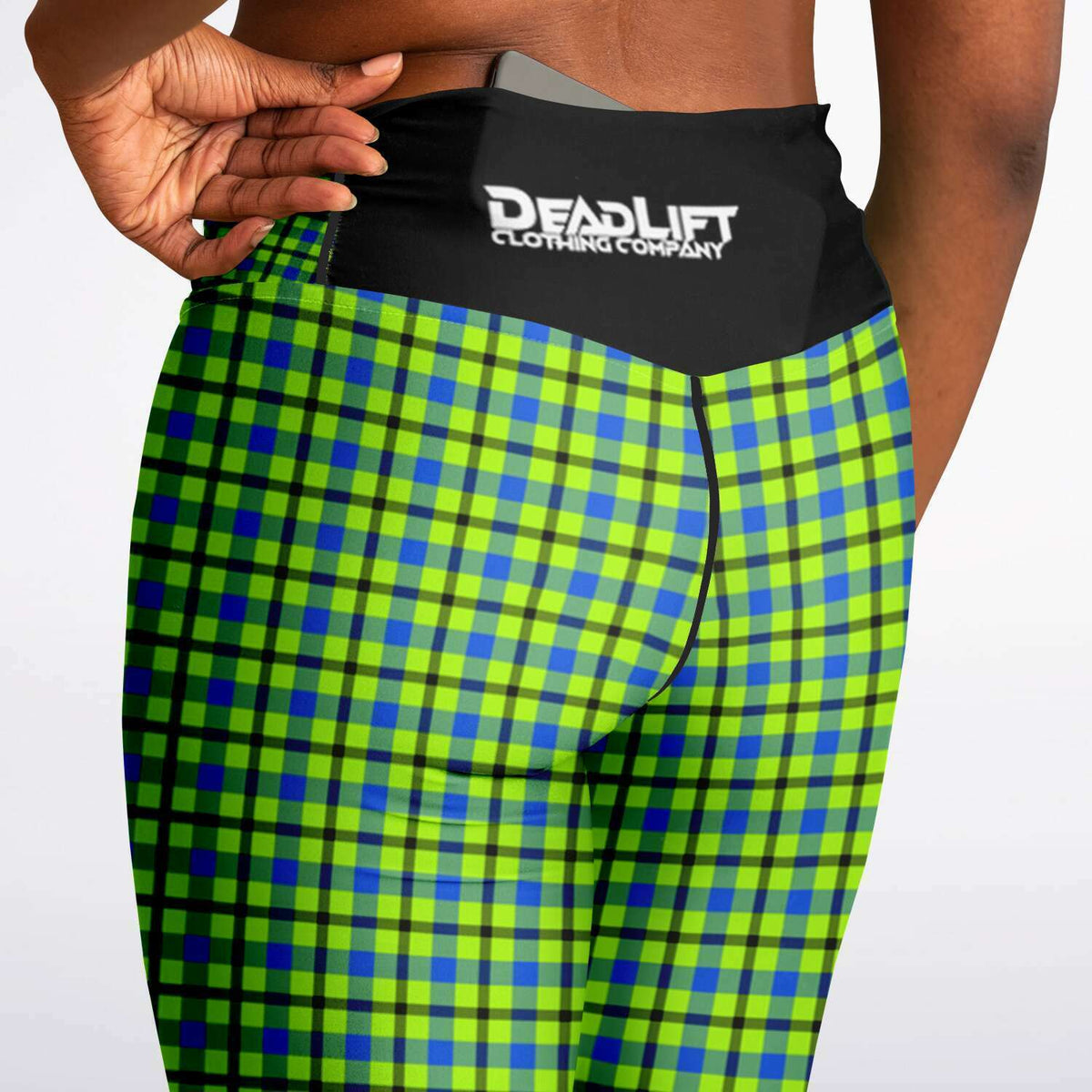 Neon Plaid Flare Leggings