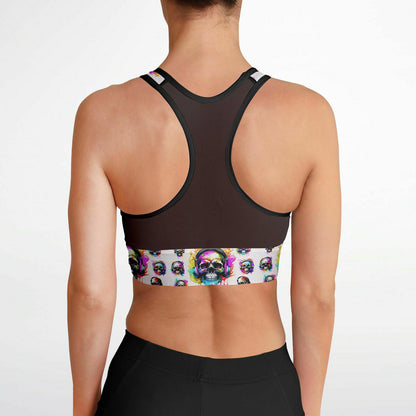 Music Is Dead Mesh Padded Sports Bra