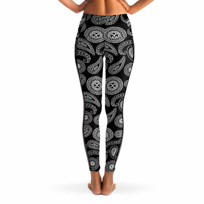 Inky Paisley Mesh Pocket Legging
