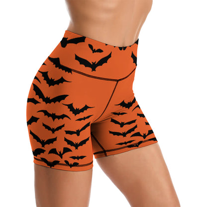 Batty Orange Yoga Shorts