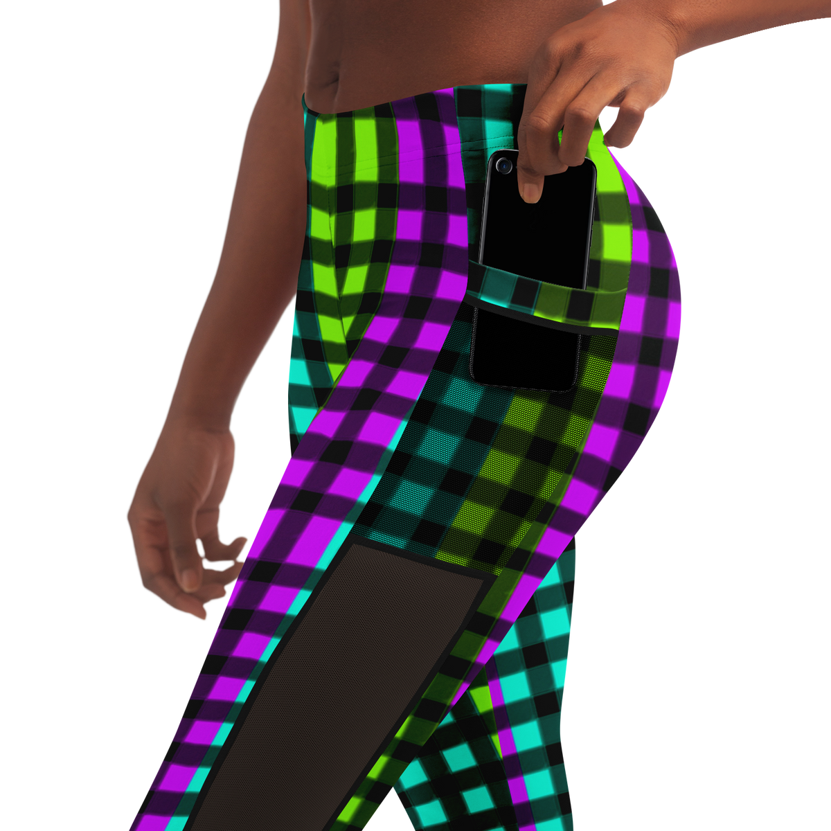 HV Plaid Mesh Pocket Legging