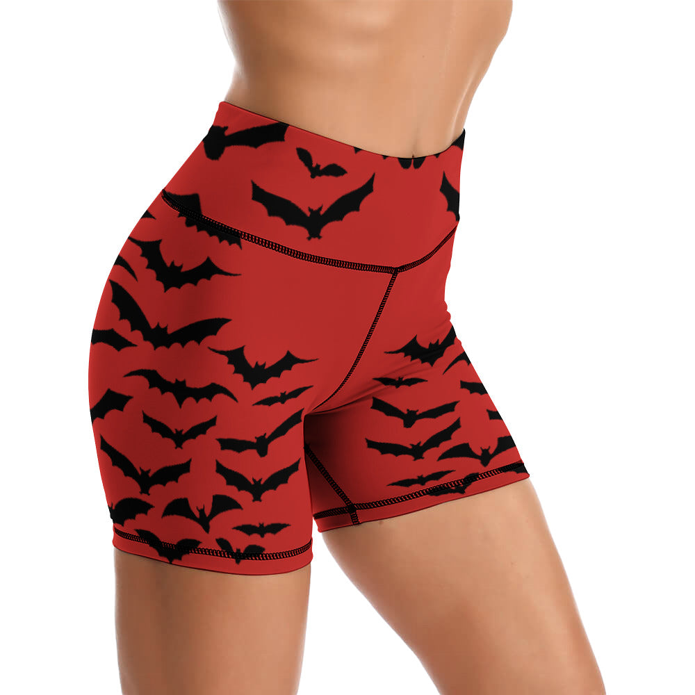 Batty Red Yoga Shorts